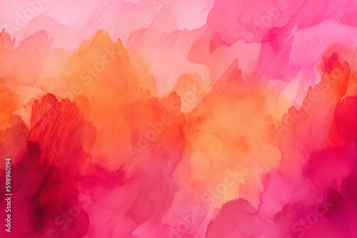 Fond d'écran avec dégradé aquarelle du rose au orange » IA générative