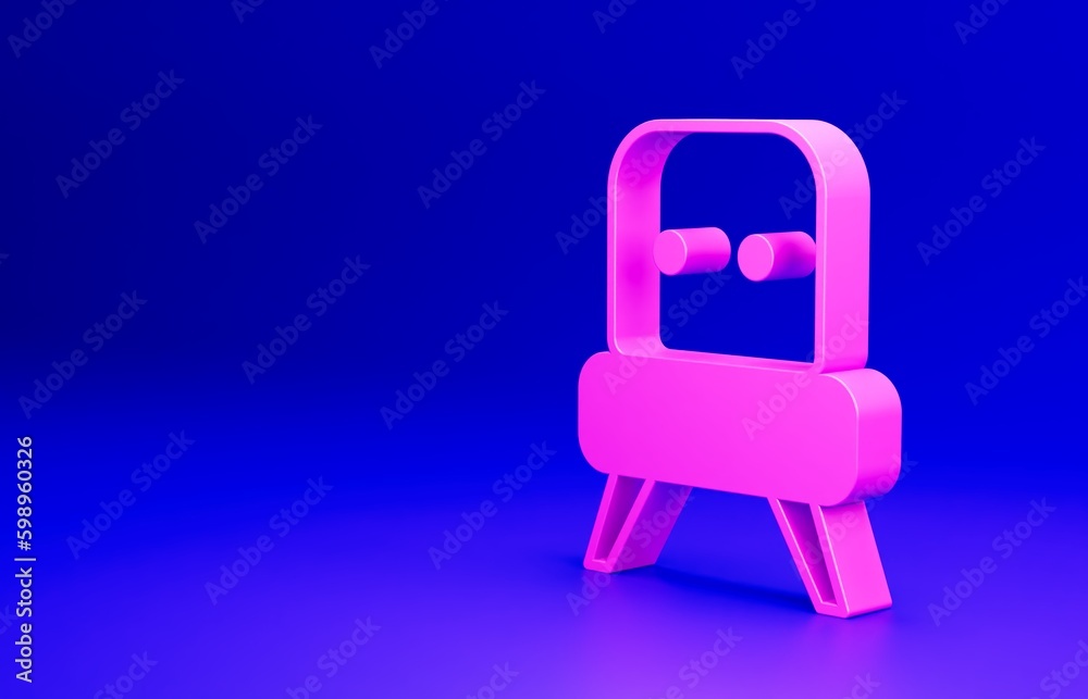 Pink Armchair icon isolated on blue background. Minimalism concept. 3D render illustration Pink Armchair icon isolated on blue background. Minimalism concept. 3D render illustration