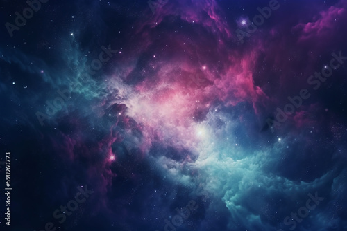 Fond d'écran d'étoiles scintillantes dans une galaxie colorée » IA générative © Maelgoa