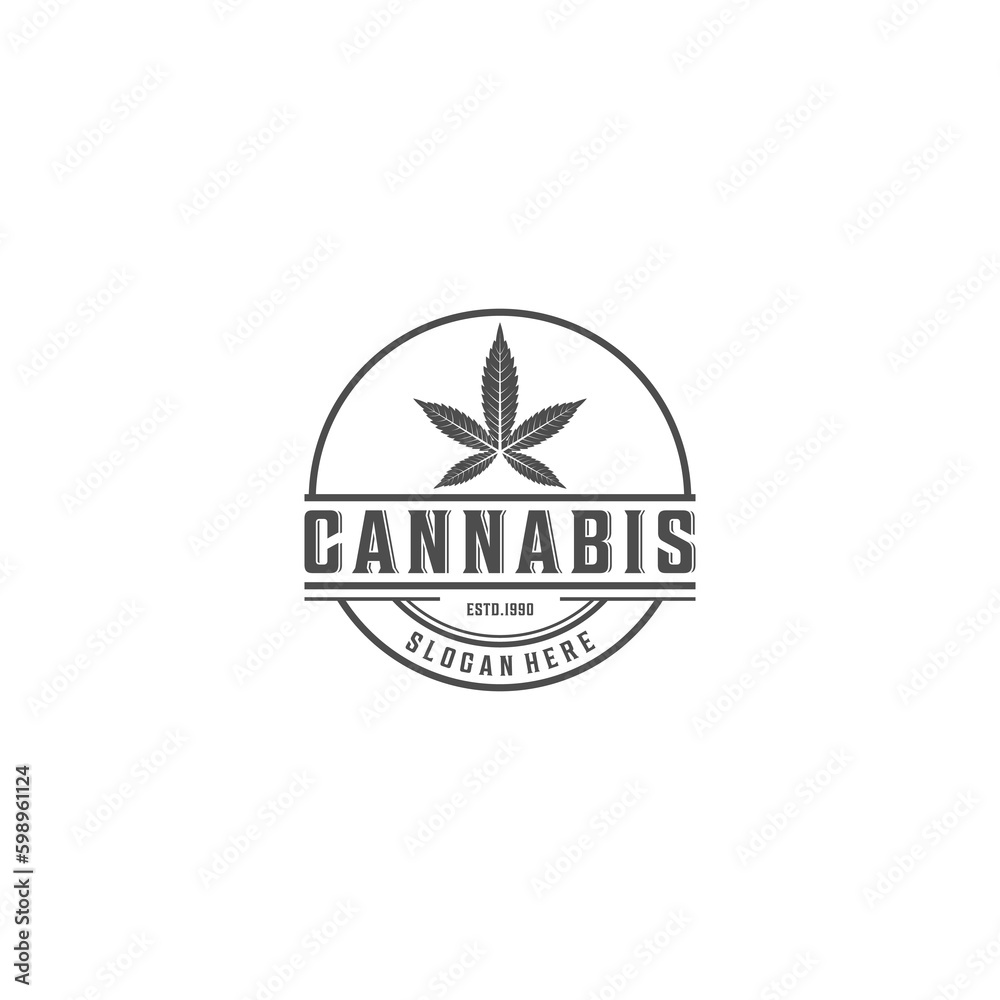 cannabis logo template in white background cannabis logo template in white background