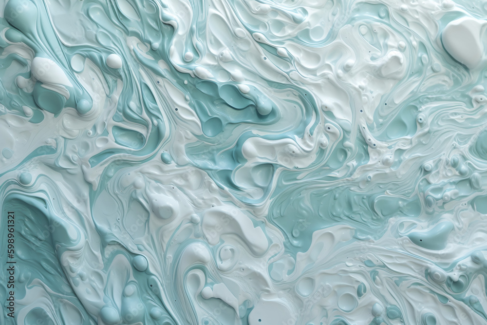 Fond d'écran abstrait à base de peinture représentant l'écume des vagues » IA générative