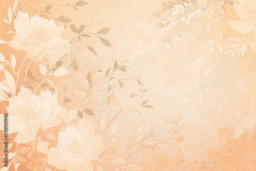 Fond d'écran orange pâle avec ornements florals » IA générative