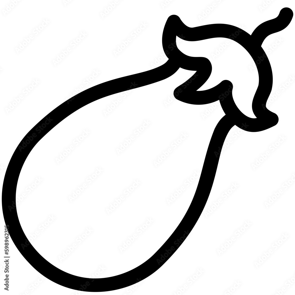 eggplant black outline icon eggplant black outline icon