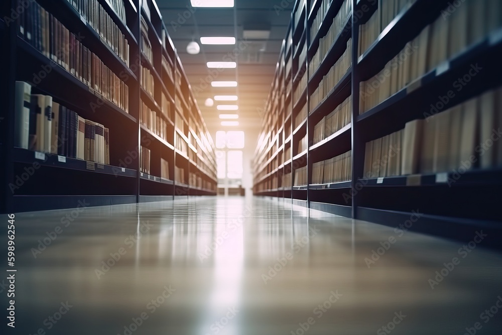 Fototapeta premium Empty library background, generative ai