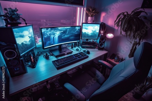 Streamer gamer desktop setu...