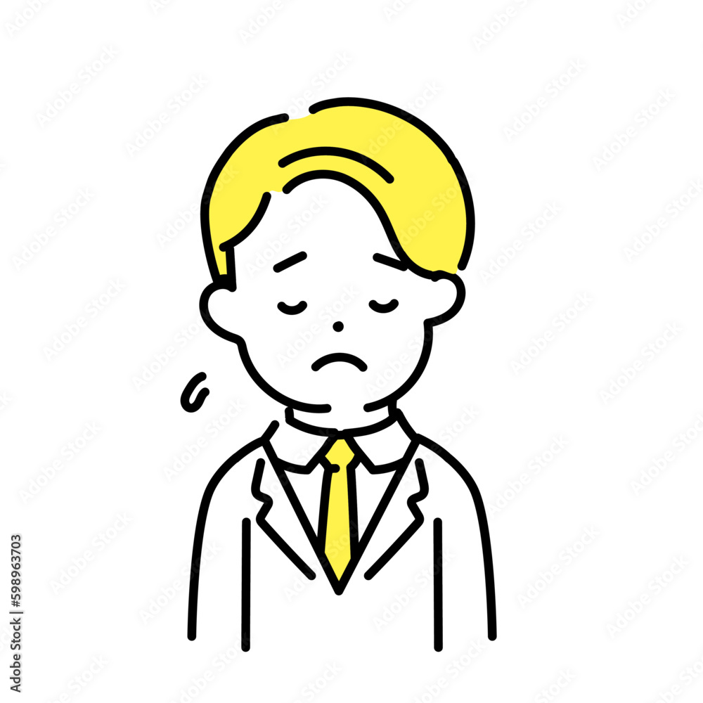 かわいい人物のイラストシリーズ _ 男性のオフィスワーカー _ 落ち込む かわいい人物のイラストシリーズ _ 男性のオフィスワーカー _ 落ち込む