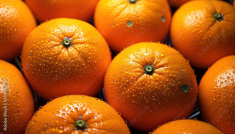 Water Drops on Fresh Orange Fruits As Background AI Generative Water Drops on Fresh Orange Fruits As Background AI Generative