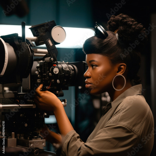 black woman as camera operator, generative ai