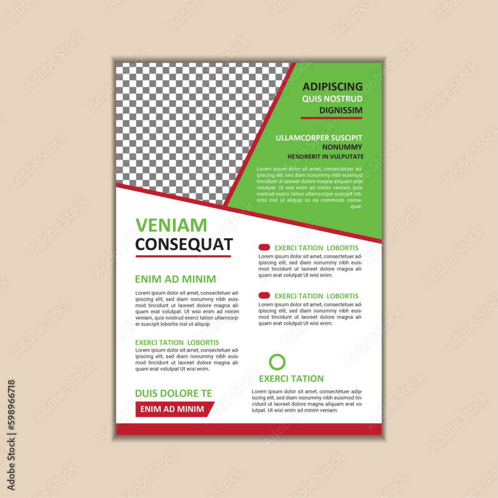 Vector Business Flyer Design Template A4 Size with Bleed
