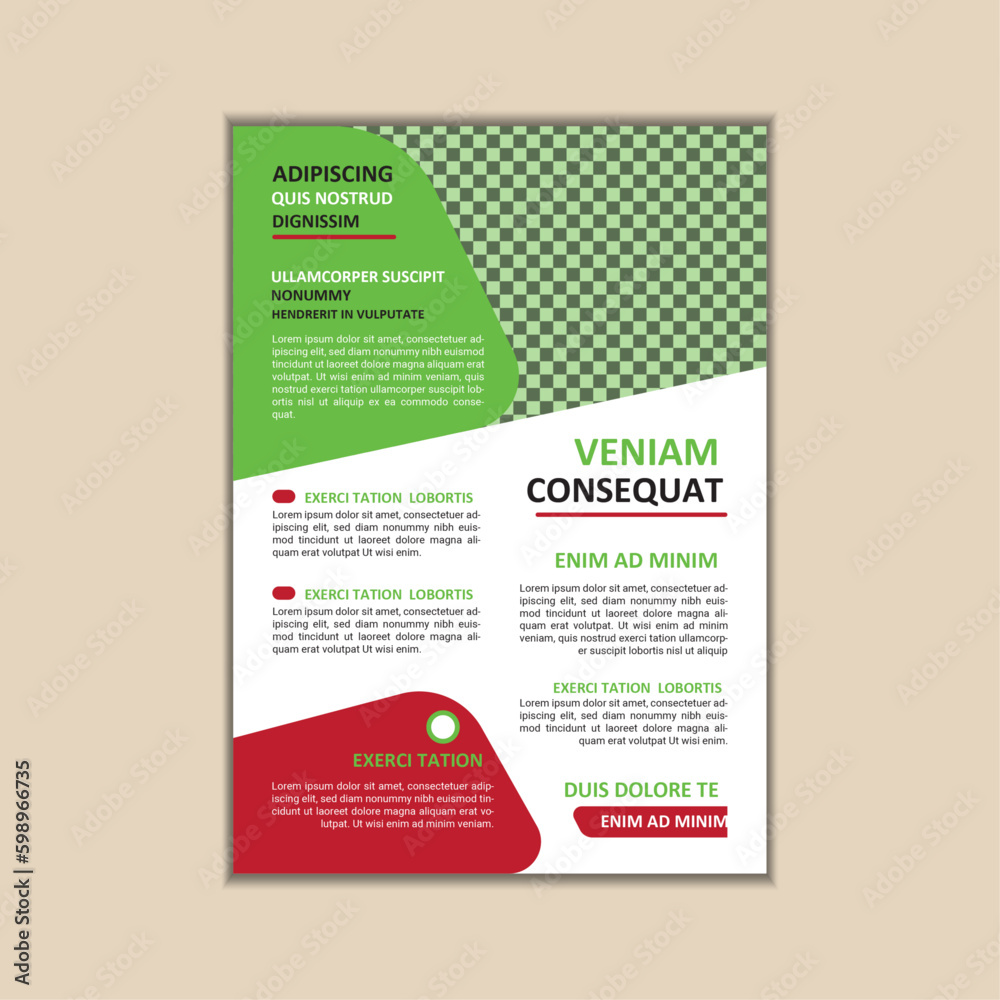 Vector Business Flyer Design Template A4 Size with Bleed