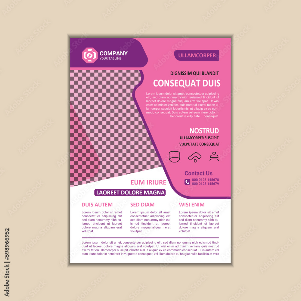 Vector Business Flyer Design Template A4 Size with Bleed Vector Business Flyer Design Template A4 Size with Bleed