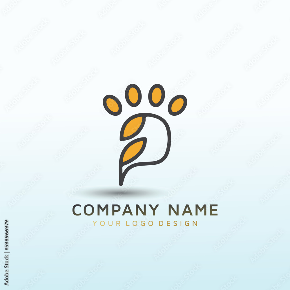 Fototapeta premium Love for Animals paw logo