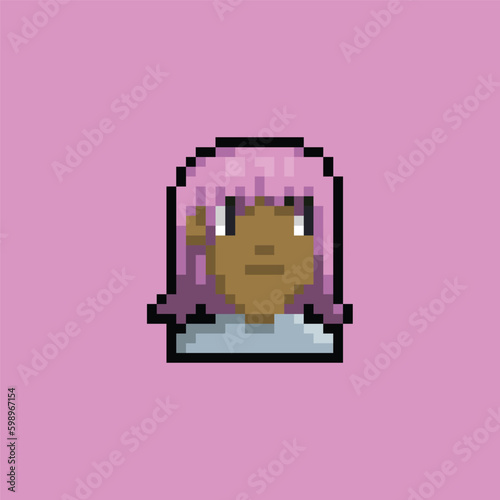 pixel art character portrait with colorful color good for your project and for your avatar game picture.