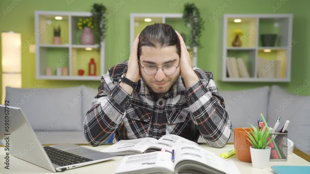 Bored young man angry and furious with himself.