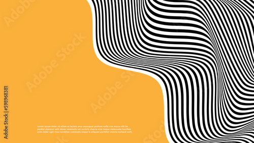 Black,white liquid lines background. Stylish smooth dynamic striped surface.Design template for brochure,poster,banner,web design.
