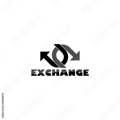 Exchange word icon. Double reverse arrow, replace icon isolated on white background