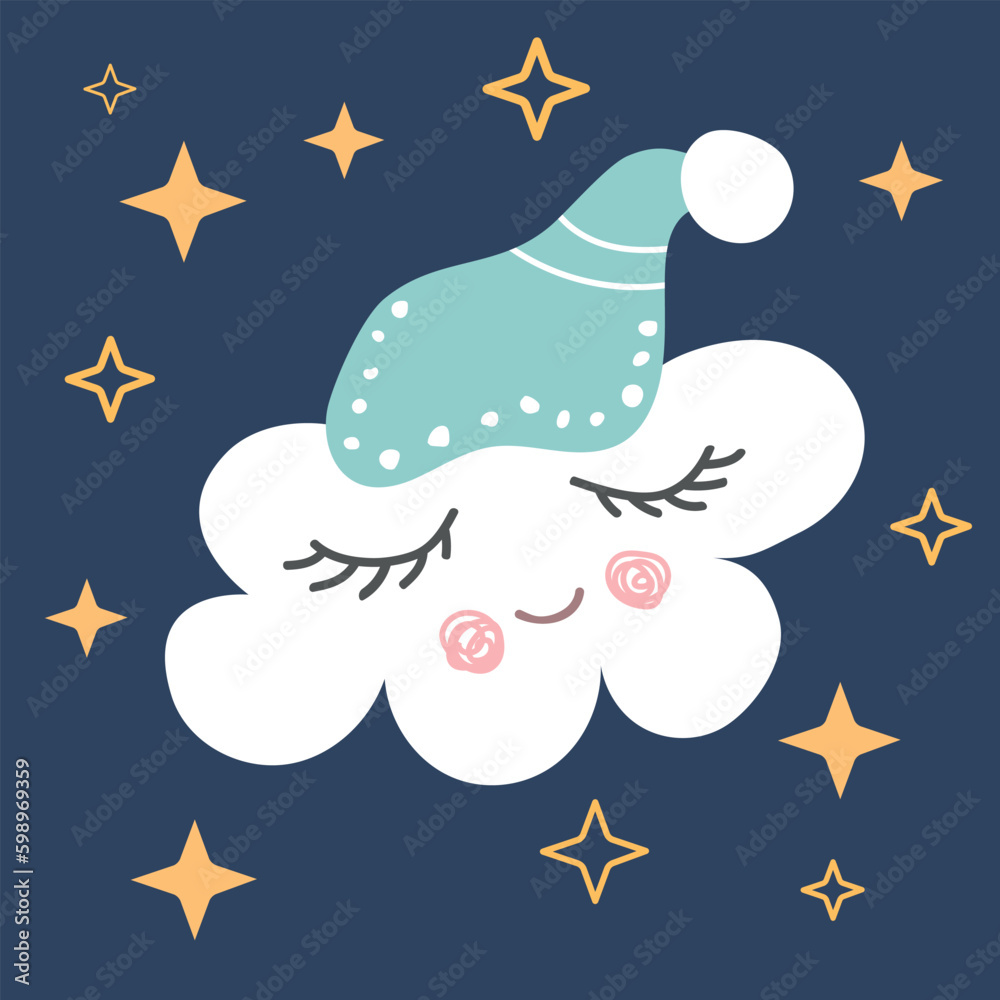 Obraz premium white cloud in a hat