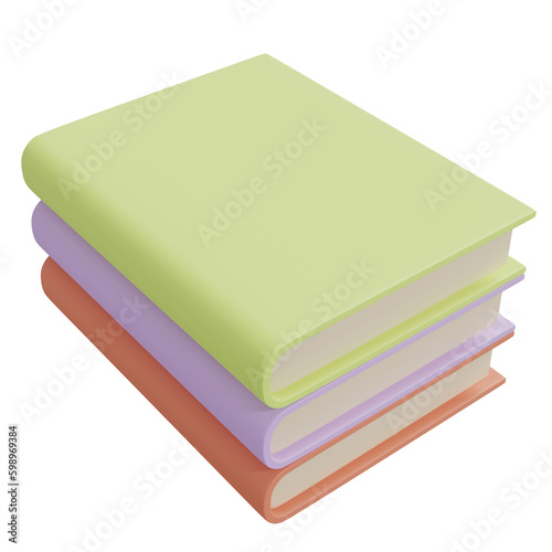 Wallpaper Mural 3D rendering hardcover book stacking Torontodigital.ca