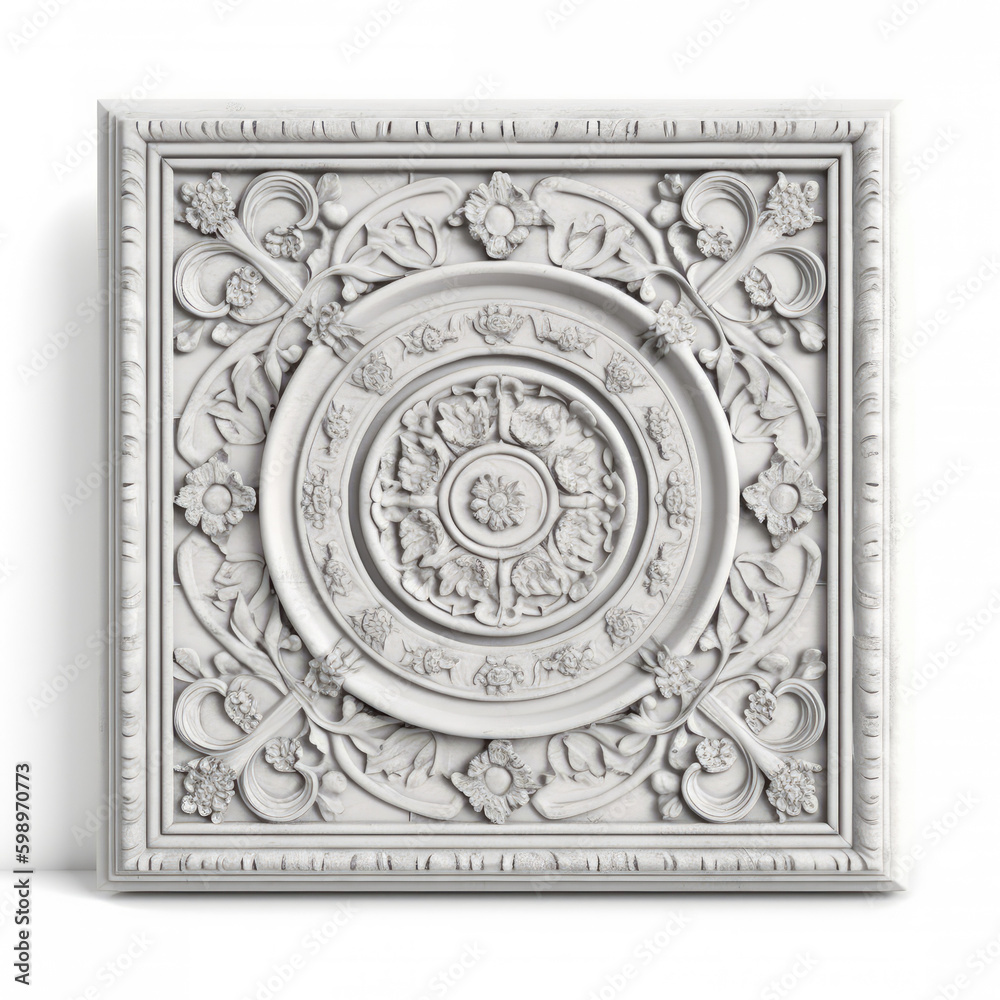 Decorative medallion isolated on white background