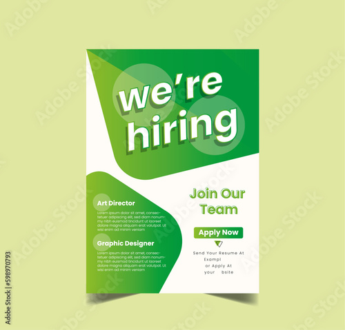 We are hiring flyer design template. We are Hiring job Poster Design, Job Vacancy Leaflet Template.