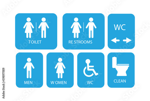toilet signs. set toilet signs illustration vector.