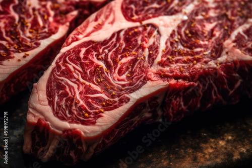 raw veal meat steak generative ai
