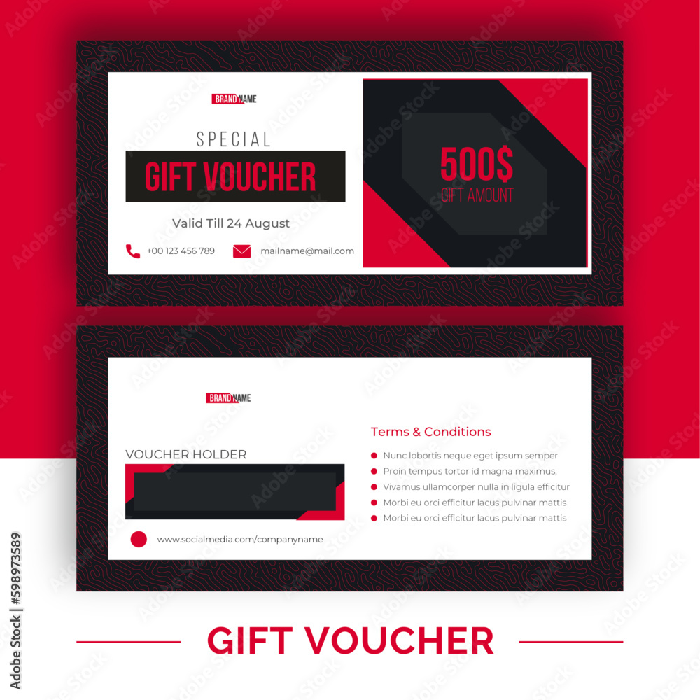 Luxury Style Pink Black Gift Voucher | Loyalty Card for Business Promotion | Easy To Edit Luxury Style Pink Black Gift Voucher | Loyalty Card for Business Promotion | Easy To Edit