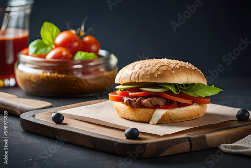 sandwich with tomato sauce