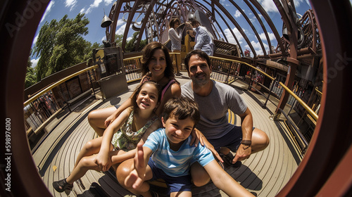 Amusement Park Adventures: Family Fun and Selfies, generative AI © Stockerl
