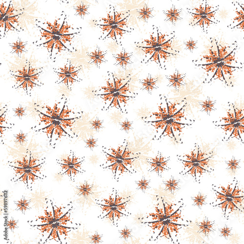 Tropical palms vintage orange flowers wallpaper fabric wrap pattern white background, seamless floral pattern with beige shadows. floral background on vector.spring,summer colours used flower patterns