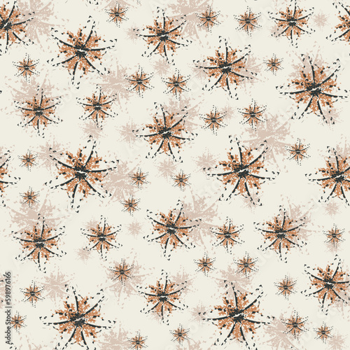 Tropical palms vintage brown flowers wallpaper fabric wrap pattern beige background, seamless floral pattern with brown shadows. floral background on vector.spring,summer colours used flower patterns.