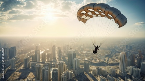 Adrenaline Rush: Skydiver Freefalling through the Sky by Generative AI