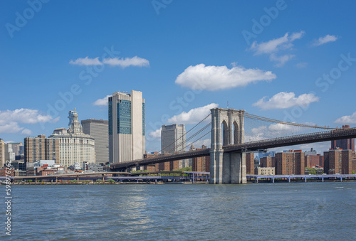 brooklyn bridge, manhattan, skyscraper, east river, brooklyn, panorama, across, east, river, city, skyline, architecture, building, cityscape, urban, downtown, buildings, business, tower, usa, office, photo