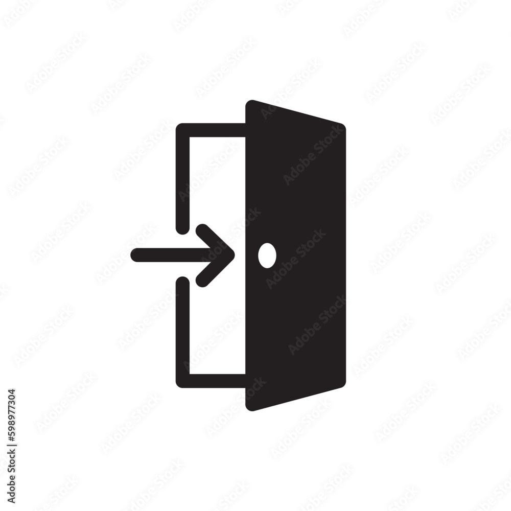Exit vector icon. Door flat sign design. Door vector icon. Door symbol pictogram. Door line icon. UX UI icon