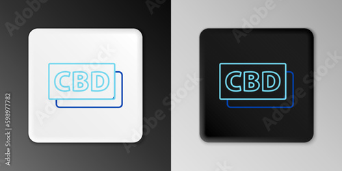 Line Cannabis molecule icon isolated on grey background. Cannabidiol molecular structures, THC and CBD formula. Marijuana sign. Colorful outline concept. Vector