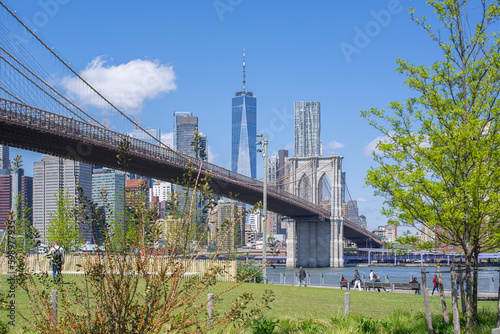 brooklyn bridge, manhattan, skyscraper, east river, brooklyn, panorama, across, east, river, city, skyline, architecture, building, cityscape, urban, downtown, buildings, business, tower, usa, office, photo