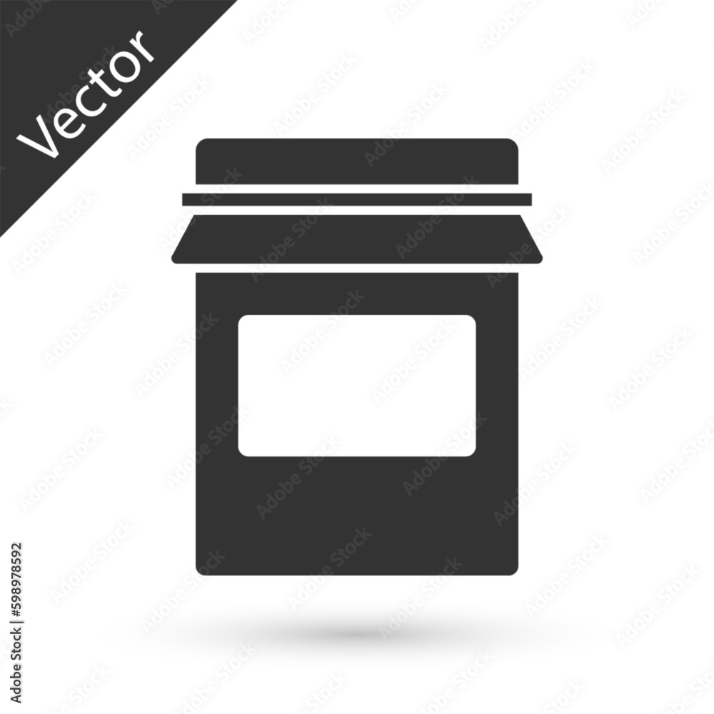 Grey Jam jar icon isolated on white background. Vector Grey Jam jar icon isolated on white background. Vector