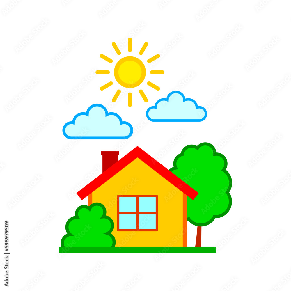 Fototapeta premium House vector icon on white background