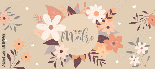Feliz día de la madre Banner Floral