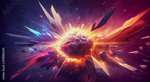 Colorful Paint Explosion - Abstract Background - Generative AI