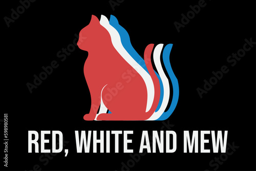 Red white and mew 4th of july t-shirt