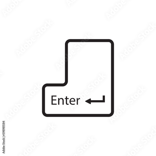 Enter button vector icon. Enter flat sign design. Keyboard enter button symbol pictogram. UX UI icon
