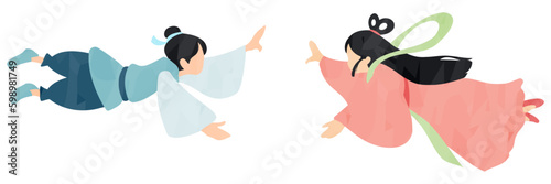 織姫と彦星の七夕イラスト素材