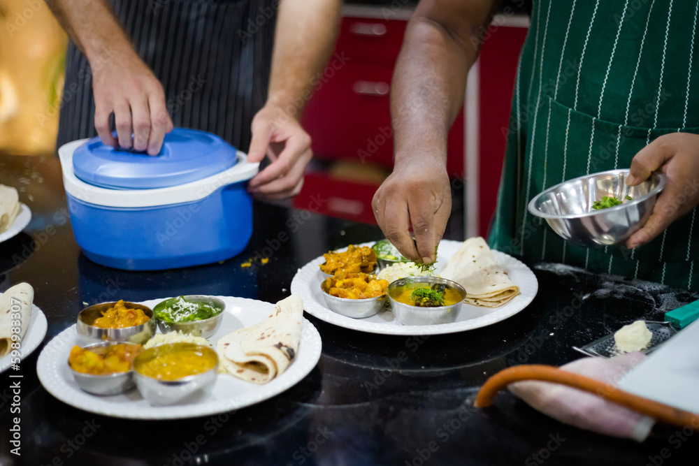 Preparing traditional indian food Preparing traditional indian food