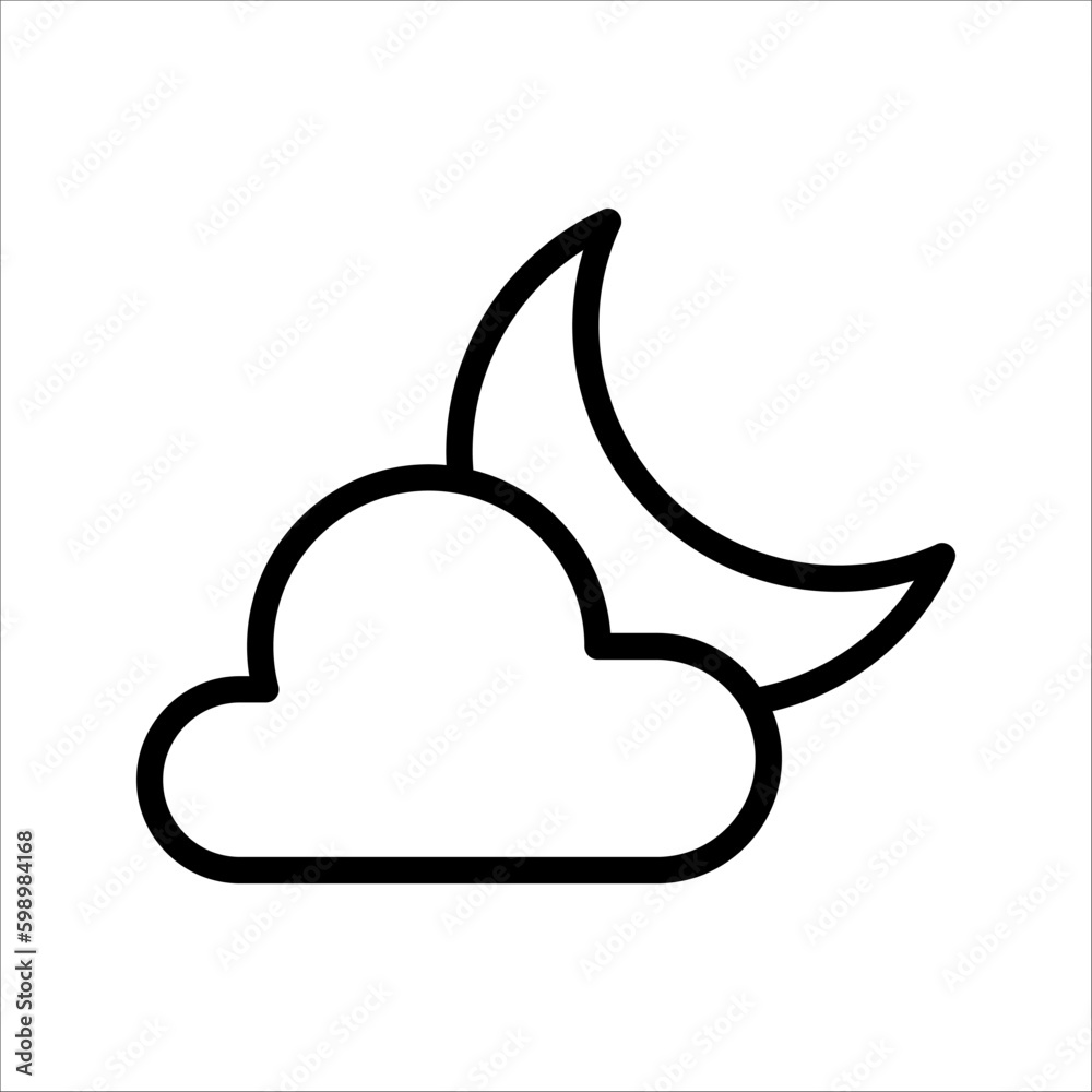 Weather line icon. Sun, rain, thunder storm, dew, wind, cloud, night, Afternoon, rainbow. vector illustration on white background Weather line icon. Sun, rain, thunder storm, dew, wind, cloud, night, Afternoon, rainbow. vector illustration on white background