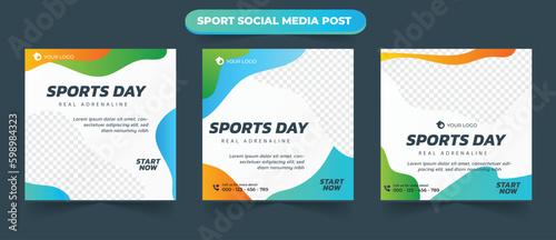 colorful Sports game training social media post banner suitable for promotional banner web banner and flyer template design