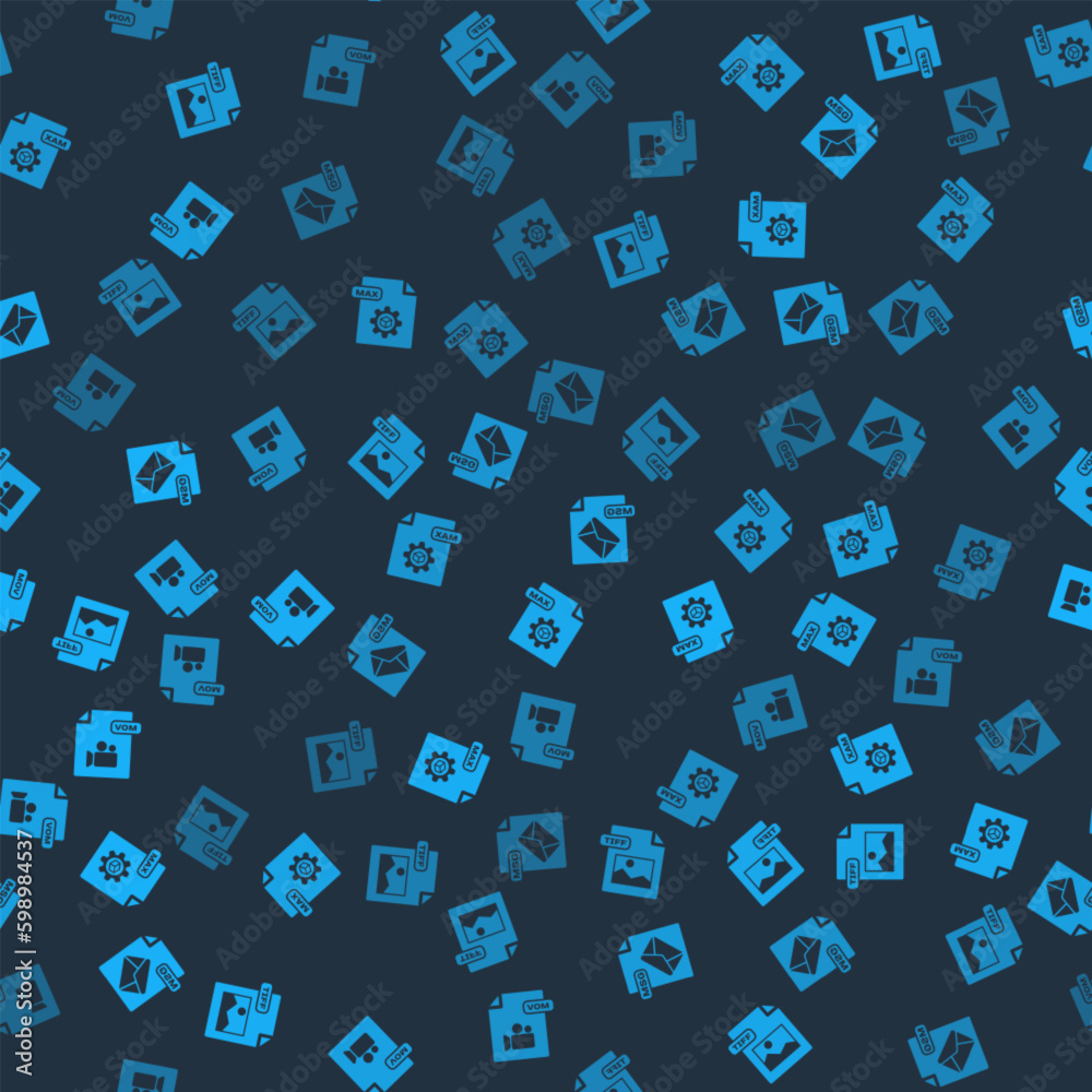 Set TIFF file document, MAX, MSG and MOV on seamless pattern. Vector Set TIFF file document, MAX, MSG and MOV on seamless pattern. Vector