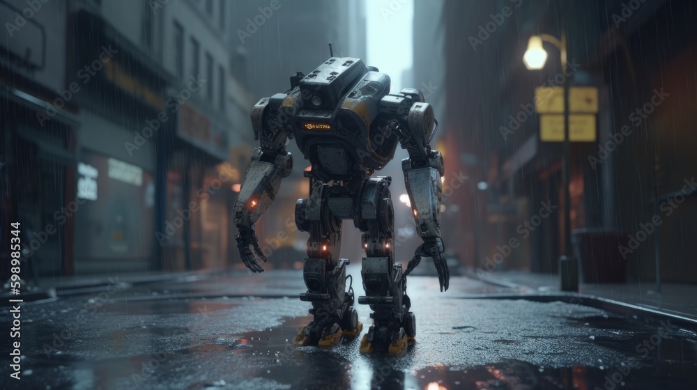 Robots and Soldiers Wage War on Cinematic Streets: Insane Detail and Cinematic Lighting in Hyper-Detailed World of Anti-Terror Combat, Generative AI