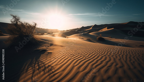 Rippled sand dunes in arid Africa heat generated by AI