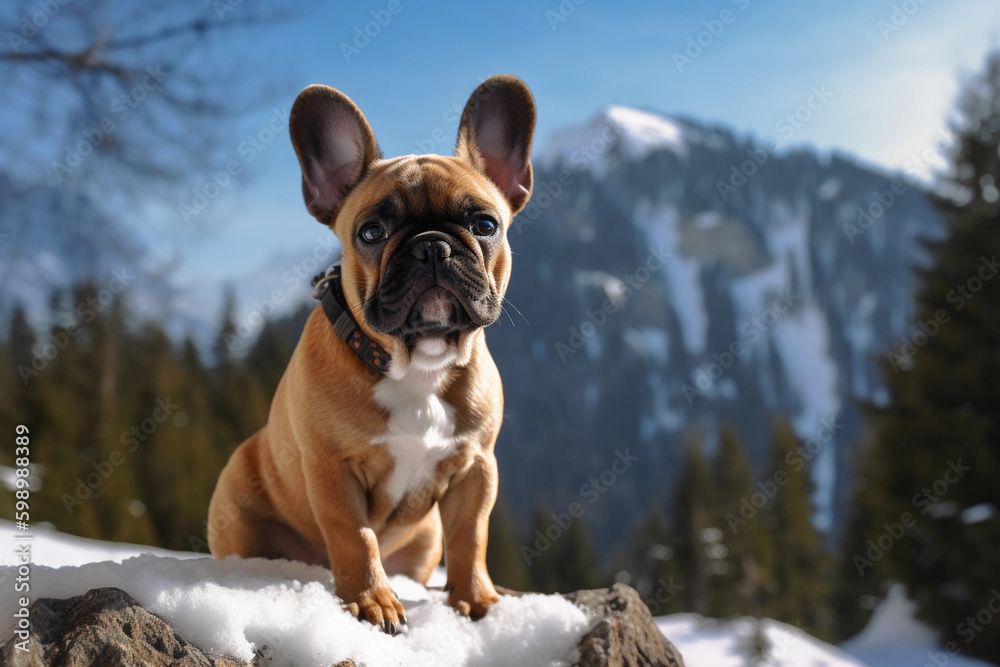 French Bulldog. Portrait of a French Bulldog dog. generative ai. Dog portrait brown french bulldog French Bulldog. Portrait of a French Bulldog dog. generative ai. Dog portrait brown french bulldog
